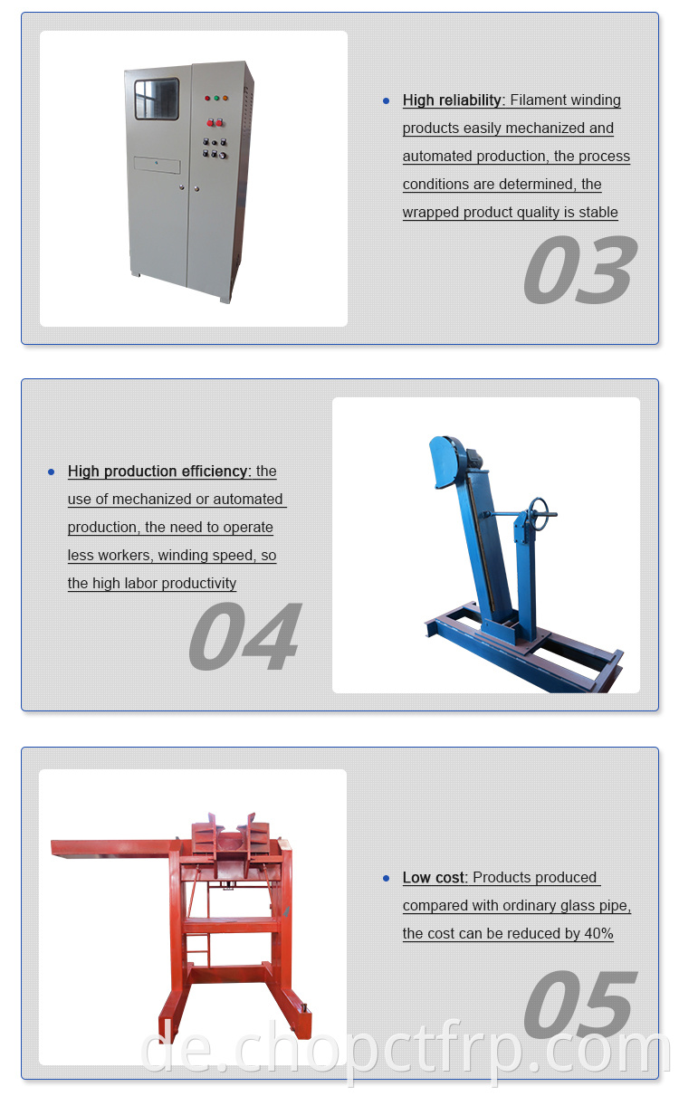 FRP Rohrproduktionslinie Wicklung Produktproduktionslinie Chemische Geräte